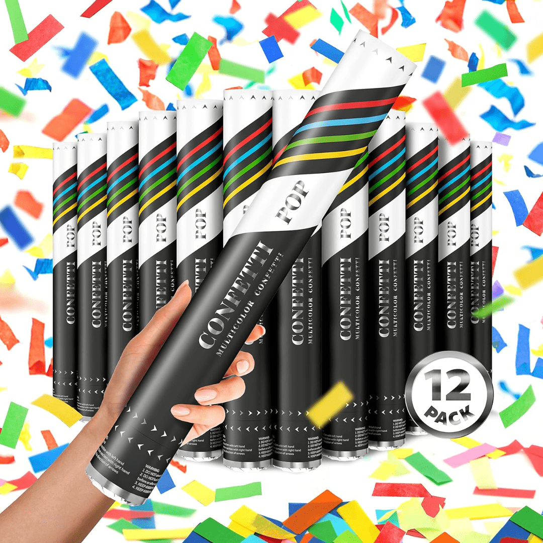 12 Confetti Poppers Confetti Cannon