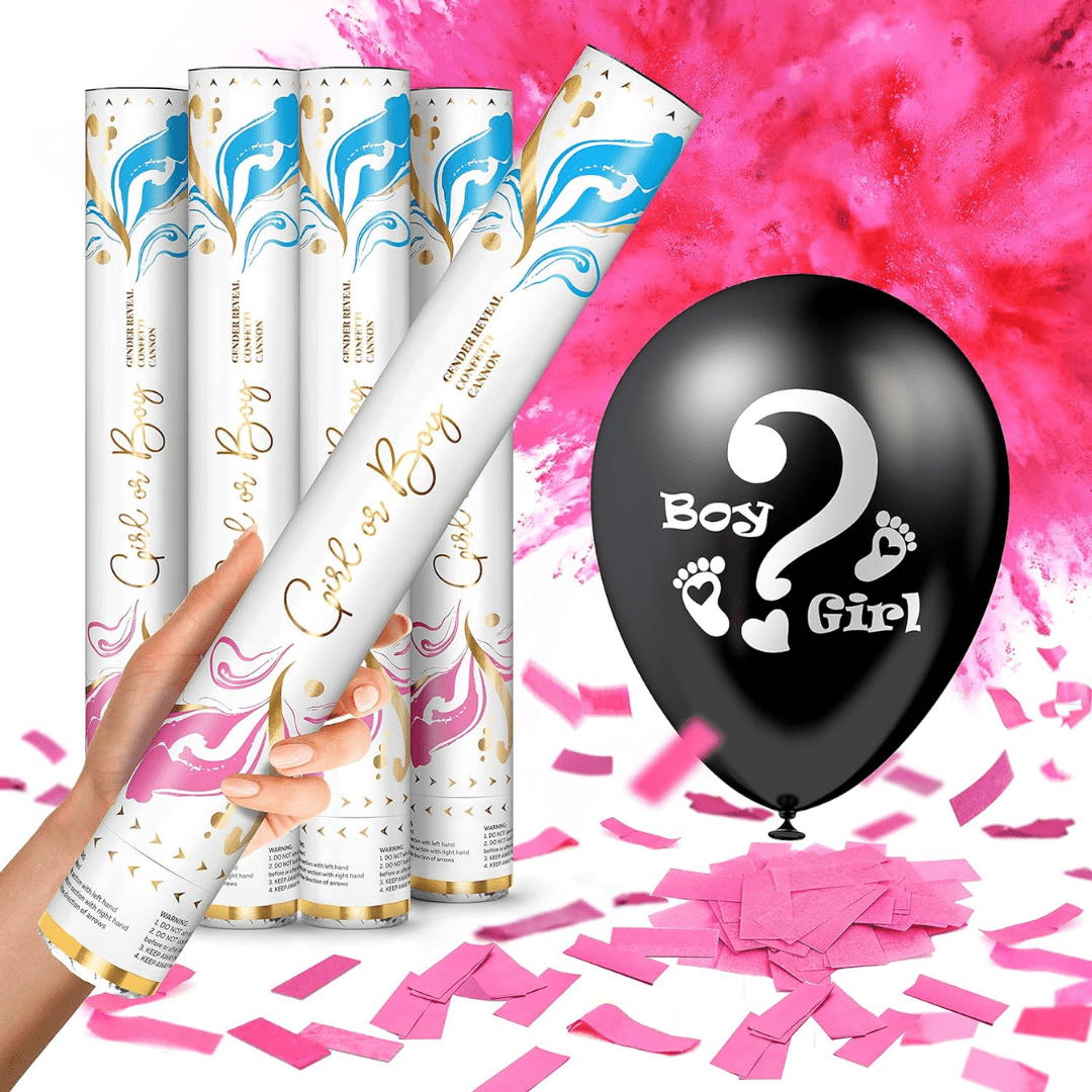 4 Gender Reveal Smoke Bomb Confetti Cannons